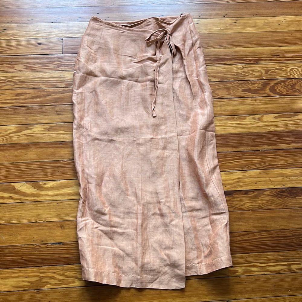 Long Linen Wrap Skirt